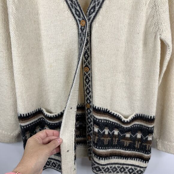 Peruvian One Size Alpaca Wool Cardigan Sweater Collection Button Front Women’s - Picture 4 of 7